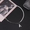 Yoosteel Pearl Initial Necklace for Women, Dainty Pearl Chain Choker