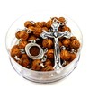 TALISMAN4U CATHOLIC ROSARY NECKLACE Olive Wood Carved Beads With Jerusalem