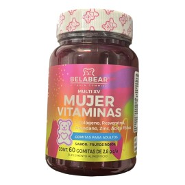 Belabear Multivitaminico P/mujeres 60pz Cereza Solanum Sabor Frutos rojos