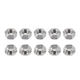 DTGN 1/4-20(UNC) Hex Nuts - 10 Piece - Home Garage Repair - 304 Stainless Steel Hex Nuts - Silver Tone