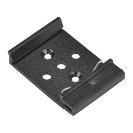 Fixed Clamp for DIN Rail, 35 mm Fixed Clamp for DIN Rail, Fixed Clamp for DIN Rail Made of Aluminium for Relay Mounting, Frosted White, Black, Screw Terminals (35 mm 5-Hole Matte Black)