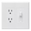 TayMac 2 Gang White Wall Plate Outlet Cover Smooth Finish