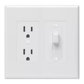 TayMac 2 Gang White Wall Plate Outlet Cover Smooth Finish Easy Installation MASQUE R...