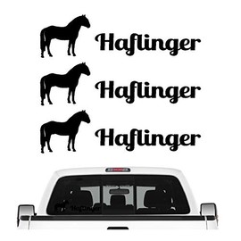 siviwonder Haflinger Mountain Horse Stickers, Set of 3, Horse Riding Car Film, Black, Size 30 cm
