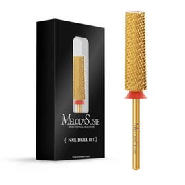 MelodySusie Super Long Tapered Nail Drill Bits, 3/32'' Carbide Tungsten Bits, Suitable for Manicure Pedicure Cuticle Gel Polishing, Professional Advanced Bits, Pink Blossom, Series Bit-X, Fine