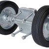 Heavy-Duty Steel Rolling Gate Wheel Carrier, 8" Rubber Wheels, Adjustable