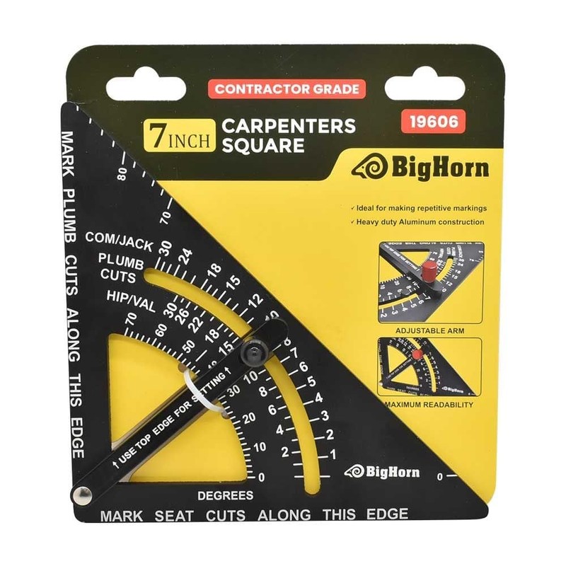 Big Horn 19606 7 Inch Adjustable Carpenter Square – Precision