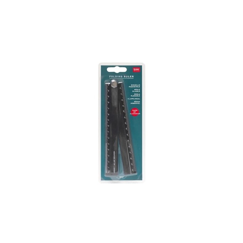 Legami - Folding Aluminium Ruler, Double Purpose: Measurement in Centimeters