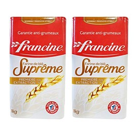 Francine Farine de ble Supreme - French T45 Supreme Wheat Flour (2 Pack, Total of 2kg