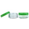 (Quantity: 25 Pieces) Beauticom 5G/5ML Round Clear Jars with GREEN