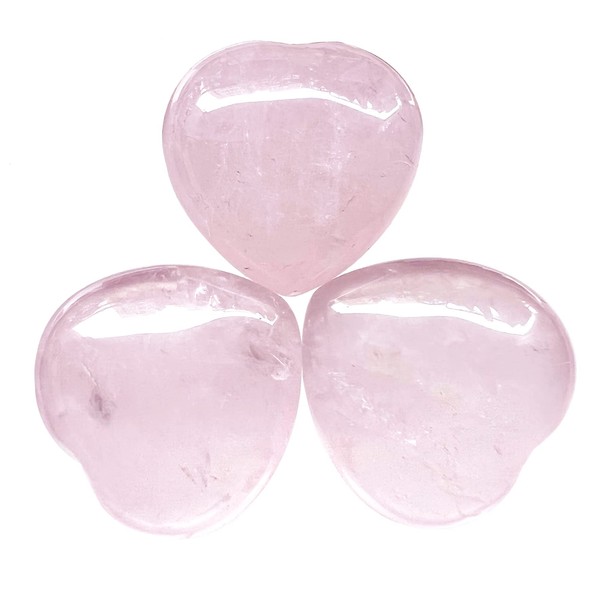 Fythesk 3Pcs Natural Mini Puff Heart Pocket Palm Stone Set,