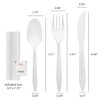 Party Essentials Individually Wrapped Plastic Cutlery Kits/Silverware Packets, 250 Sets,