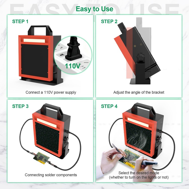Buhobha Solder Fume Extractor with LED Light & 2 Helping