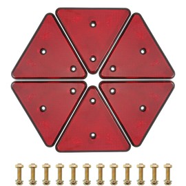 SPARKMOTO 6pcs Trailer Red Triangle Reflectors, Emark approved car reflectors,triangle reflector for trailers,gate post reflectors, caravan reflectors,Screw Fixing red rear reflectors for vehicles