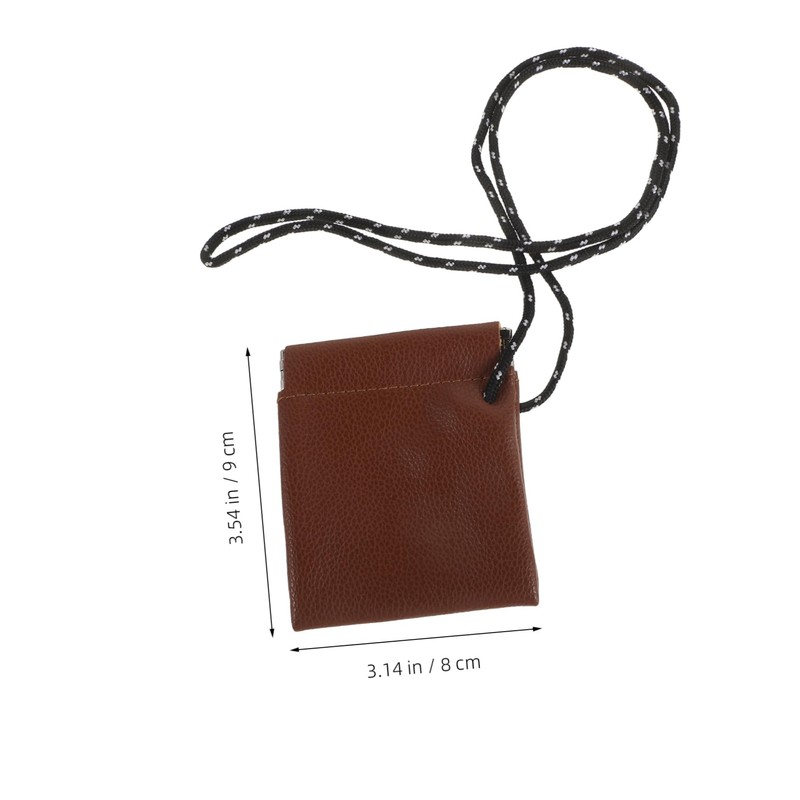 Mikinona Portable Earphone Hanging Neck Pouch with Lanyard Compact Travel