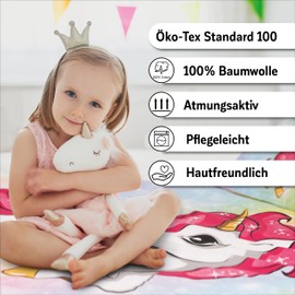 TAMEOLIE Unicorn Children's Bed Linen 100 x 135 cm 40 x 60 cm 100% Cotton Unicorn Horse Bed Linen Baby Bedding Girls Bed Linen