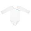 Aquarti Girls' 3/4 Sleeve Ballet Leotard, White