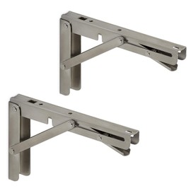 SO-TECH® Heavy Duty Folding Brackets Real Stainless Steel (200 x 120 mm) Load Capacity up to 150 kg, for Wall Mounting, Wall Bracket