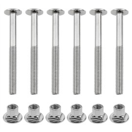 AYLIFU Stainless Steel Bolt Tamper-Proof Screw Anti-Theft Bolt and Nut Silver M6×60mm/0.23×2.36inch Unidirectional Detachable Screw U-Channel Columns 6pcs