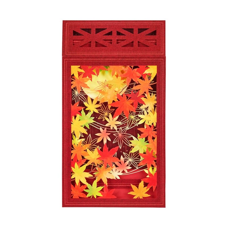 Sanrio 844306 Message Card, Autumn Laser Cut Box-shaped Foliage, Greeting