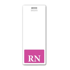 Oversized RN Badge Buddy - Vertical Extra Large Badge Buddies for Registered Nurses - 2 1/8 X 5 1/2 Role Identification Badge Backer Card for Nurses - USA Printed by Specialist ID (Hot Pink)
