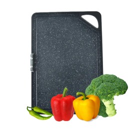Multifunctional Wheat Fiber Chopping Board, Large, Double-Sided, Non-Slip, Antibacterial, Eco-Friendly, Food-Safe with Built-in Stand, Grinding Area, and Sharpener (Black)