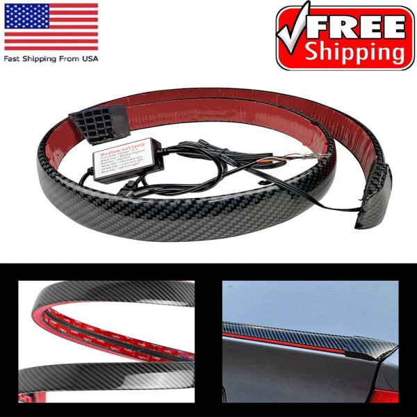 Unbranded 4 FT 1.2M Carbon Fiber LED Car Tail Light