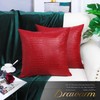 BRAWARM Faux Leather Pillow Covers 22 X 22 Inches, Christmas