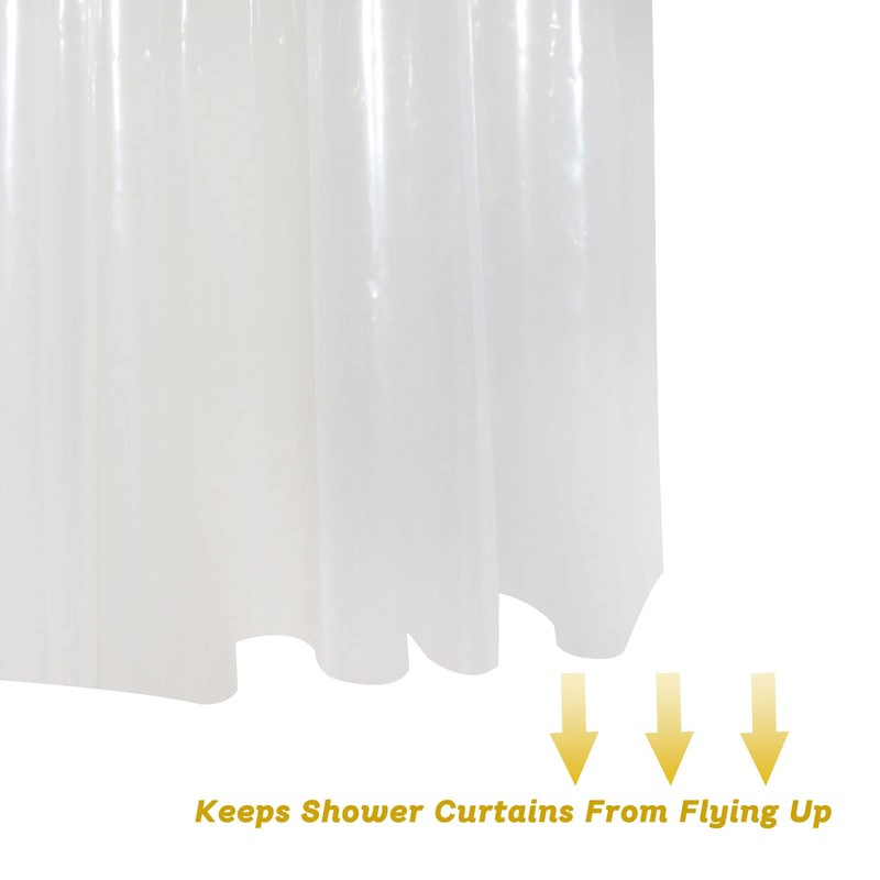 YISURE No Hook Needed Half Size Shower Curtain Liner 36x74in,