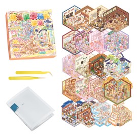 20 Sets DIY 3D Sticker Scenes for Adults，Storage Book，Sticker Therapy，Make Your Own Cozy Room Scenes，Adults and Children Relieve Stress and Pass The Time