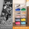 12 Pack Clear Shoe Boxes Stackable,Large Shoe Storage Organizer with
