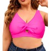 Women Plus Size Bikini Top Push Up Knot Front Bikini