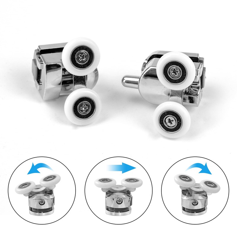 Hevysuo 4 Pcs Wheel Shower Door Rollers,23mm Diameter Metal Shower