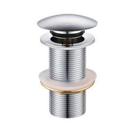 wohnfreuden Pop-Up Drain Valve without Overflow for Washbasins and Washbasins - Universal Drain Fitting Chrome - Drain Fitting Including Seals for Washbasins of All Types