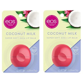 EOS - Bálsamo labial de karité súper suave, leche de coco, 0.25 onzas (paquete de 2)