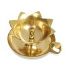 RUDRA CENTRE Brass Flower Aarti Diya with Holder