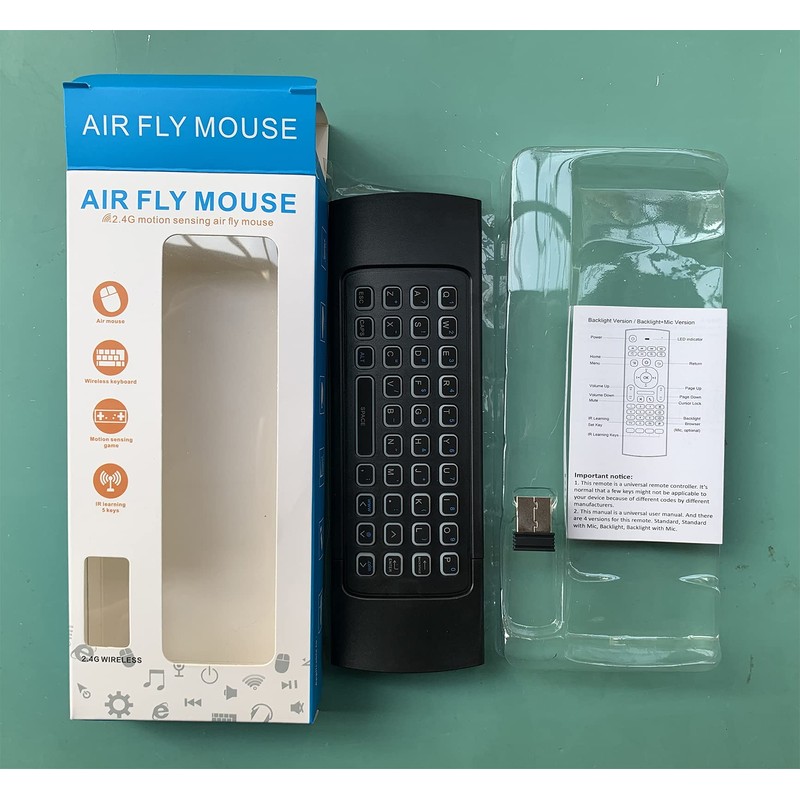 Air Mouse,MX3 Pro Voice Mini Keyboard, Backlit Remote Control,Mini Wireless