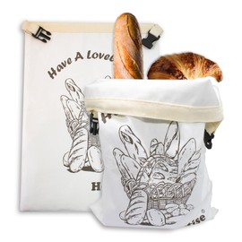 Hepertise 2 Pack Reusable Sourdough Bread Bags, 12" X 17" Storage Bags For Homemade Bread With Plastic Lined, Eco-Friendly, Suitable Size, Easy Care