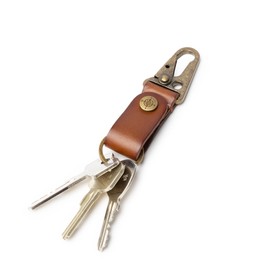 DRAKENSBERG Leather Keyring 'Max' with Carabiner for Men in Industrial Design Handmade Vintage Brown DR00062, Vintage Brown