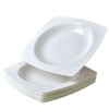 Elegant White Ceramic Kitchen Plate Set for 6 Microwave Safe