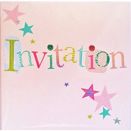Multipack 36 Party Invites (Stars & Colours) For any event 6x6pk Cards With Envelopes