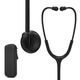 Clairre Single Head Stethoscope for Doctors/Nurses/Nursing Students, for Medical and Home Use (Black Tube, with EVA Case)