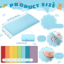 Hahafelt 16 Pack Wall Padding Peel and Stick Headboard 15.75" x 7.87" x 1.18" 3D Anti Collision Upholstered Wall Panels Self Adhesive Headboard Panels for Playroom Protection, Bright Colors