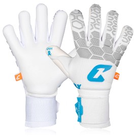 CATCH & KEEP Fly White Soul Men's Goalkeeper Gloves, Size 10, Professional Goalkeeper Gloves, Thumb Support & Thicker Wrist Support