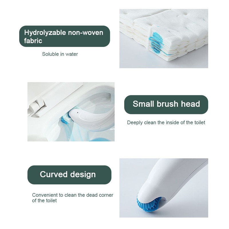 Disposable Toilet Cleaning System Disposable Toilet Brush Kit with 12pcs