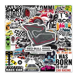 50 Pcs Car & Moto Vinyl Stickers,Sports Car Graffiti Stickers,Vinyl Waterproof Sticker for Kids Teens Girls,for Phone Laptop Bottles Skateboard Computer Phone Luggage Guitar Gifts Sticker