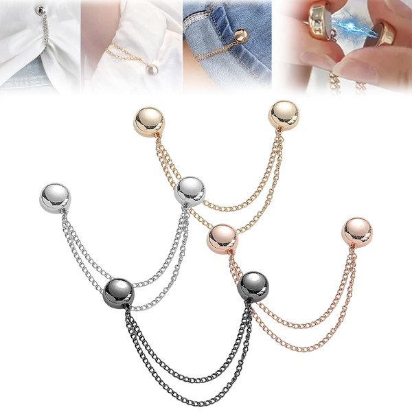 Kinretixia Pack of 4 Multifunctional Magnetic Clothes Clips, Magnetic Button