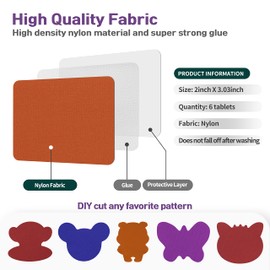 Azobur 6-Pack Nylon Repair Patch Self Adhesive Vinyl Outdoor Camping Gear Repair Kit,Waterproof Fabric Repair Patches for Down Jacket, Tent, Sleeping Bag （Orange）