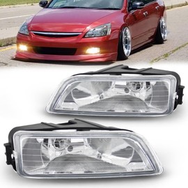 RAPOOSANS Driving Fog Lights Lamps Assembly for 2003-2007 Honda Accord Fog Light Replacement with H11 Bulbs & Switch and Wiring Kit