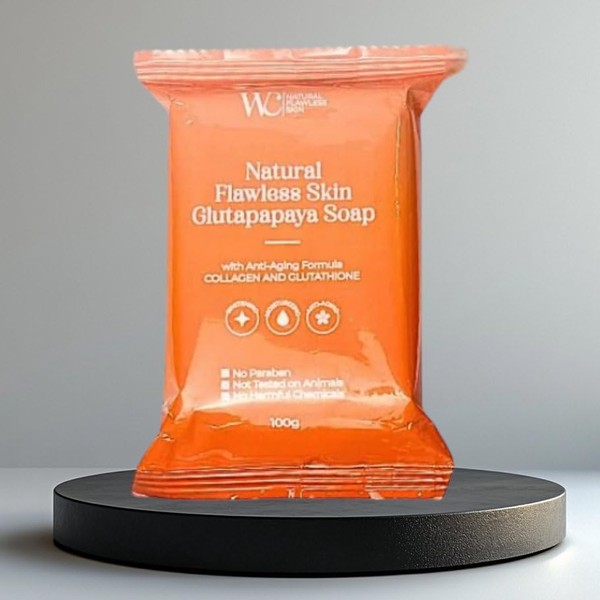 WC Natural Flawless Skin Glutapapaya Soap, Anti-Ageing with Collagen and